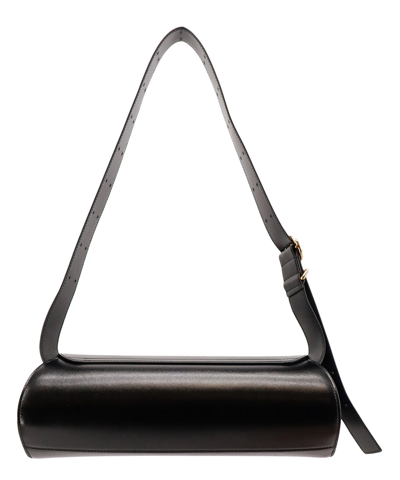Jil Sander Mini Cannolo Shoulder Bag In Black