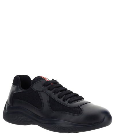 Shop Prada America&#039;s Cup New Sneakers In Black