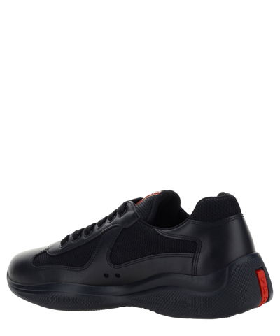Shop Prada America&#039;s Cup New Sneakers In Black