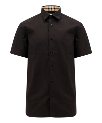 Shop Burberry Sherfield Short Sleeve Shirt In Black