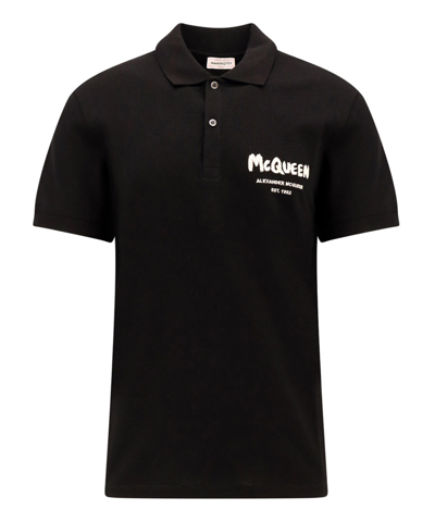 Shop Alexander Mcqueen Polo Shirt In Black