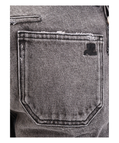 Courrèges Multi-strap Flared Jeans In Grey