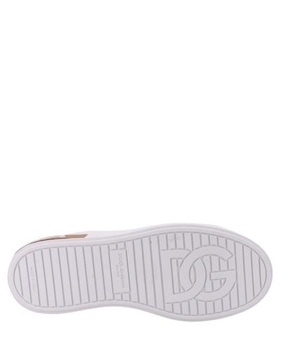 Dolce & Gabbana Women White Nappa Leather Portofino Sneakers In White