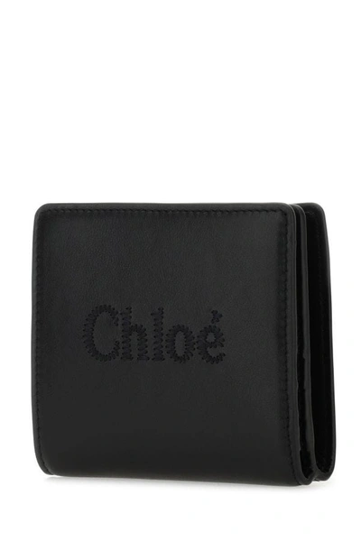 Shop Chloé Chloe Woman Black Leather Sense Wallet