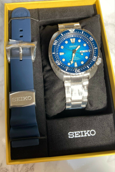 Pre-owned Seiko Prospex Blue Unisex Adult Watch - Srph59 Extra Blue Band