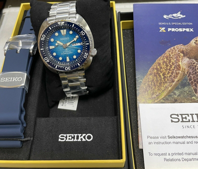 Pre-owned Seiko Prospex Blue Unisex Adult Watch - Srph59 Extra Blue Band