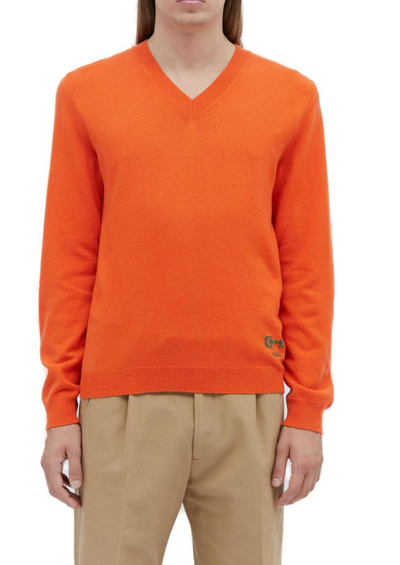 Shop Gucci Knit V In Orange