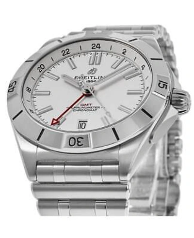 Pre-owned Breitling Chronomat Automatic Gmt 40 White Dial Men's Watch A32398101a1a1