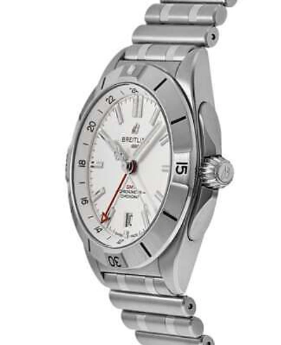 Pre-owned Breitling Chronomat Automatic Gmt 40 White Dial Men's Watch A32398101a1a1