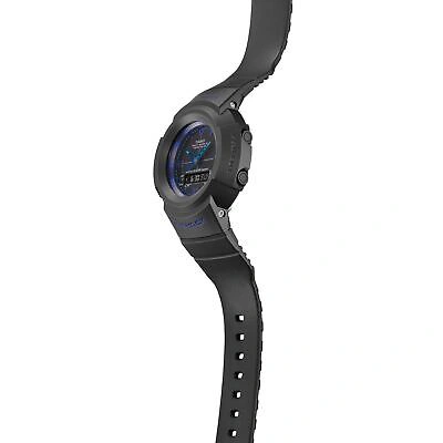 Pre-owned Casio G-shock Awg-m520vb-1ajf Virtual Blue Series Radio Solar Watch Black Men's