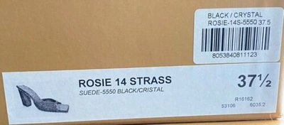 Pre-owned Gia Borghini X Rhw $790  Women's Black Rosie Crystal Slide Sandal Shoes Size 37.5