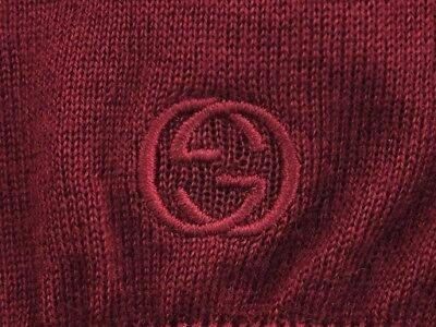 GUCCI Pre-owned Dark Red Cashmere Fine Interlocking Gg Pullover Sweater L 369065