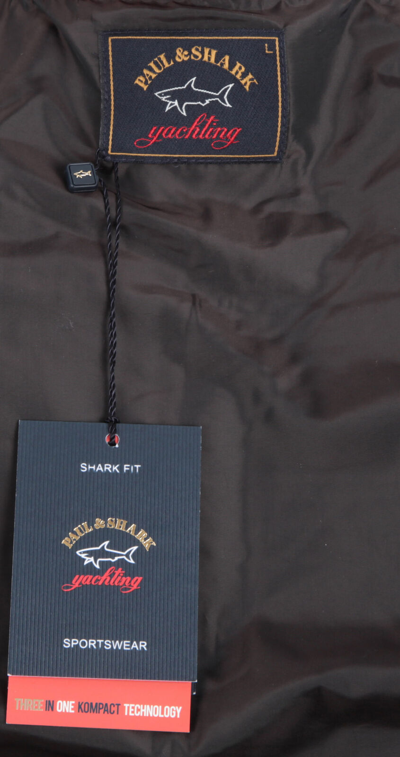 Pre-owned Paul & Shark Yachting Men's Zip Wool Cardigan With Lamb Leather Blue Size L