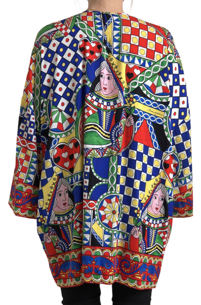Pre-owned Dolce & Gabbana Top Multicolor Printed Long Sleeves Blouse It36/us2/2xs 1440usd