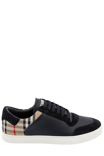 Shop Burberry Checked Low In Black