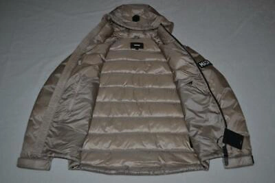 Pre-owned Mackage Authentic  Mens Vic Ultralight Sateen Down Jacket Hood Sand Brand In Beige