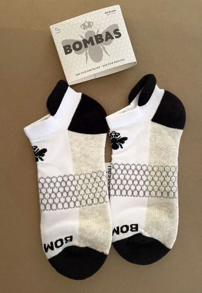 Pre-owned Bombas Honeycomb Ankle Socks 30 Pairs Black & White Size Med
