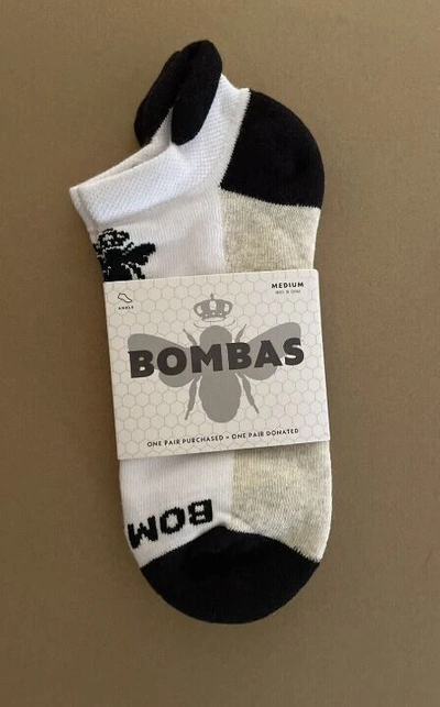 Pre-owned Bombas Honeycomb Ankle Socks 30 Pairs Black & White Size Med