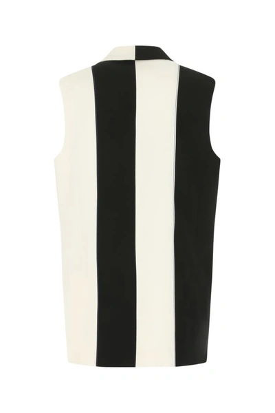 Shop Marni Woman Two-tone Wool Oversize Vest In Multicolor