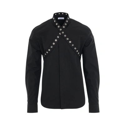 Off-white Eyelet-strap Silk Shirt