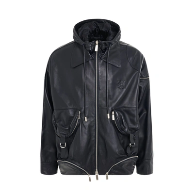 Shop Off-white Arrow Multipocket Zip Leather Jacket