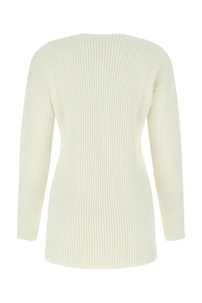 Shop Off-white Off White Woman Ivory Virgin Wool Sweater