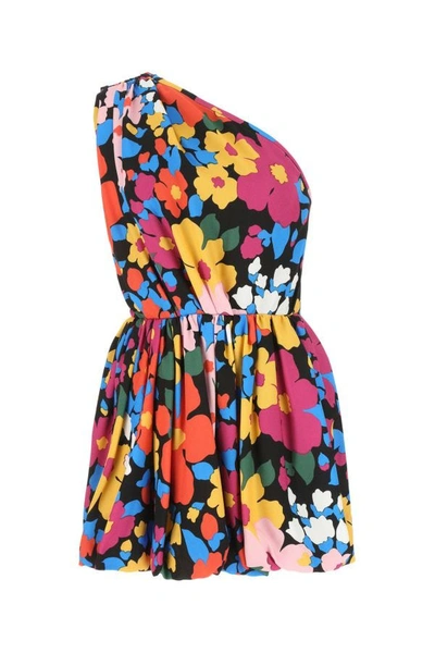 Shop Saint Laurent Woman Printed Viscose Mini Dress In Multicolor