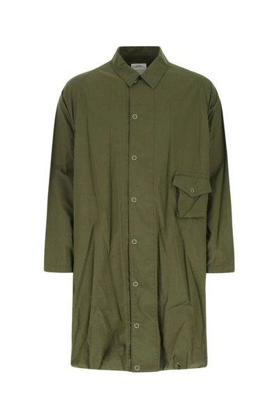 Shop Visvim Man Olive Green Cotton Overcoat