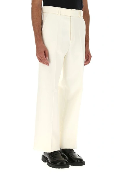 Shop Zegna Man Ivory Wool Pant In White