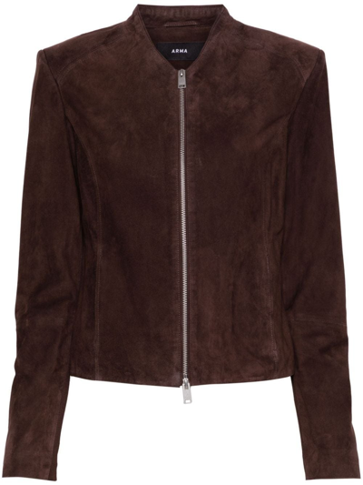 Shop Arma Stevie Suede Jacket In Brown