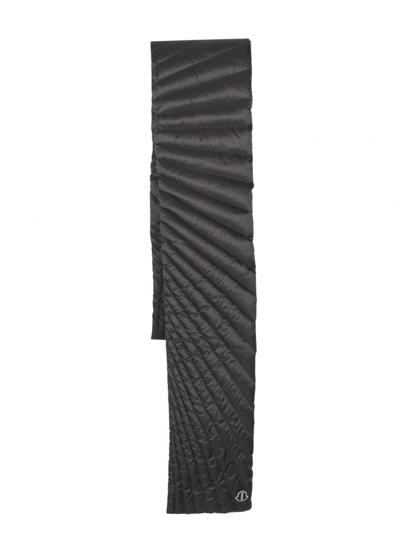 Shop Moncler Genius Radiance Quilted Scarf In Nero