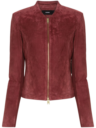 Shop Arma Stevie Suede Jacket In Red