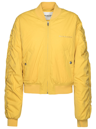 Shop Marant Etoile Bessime Yellow Cotton Blend Bomber Jacket