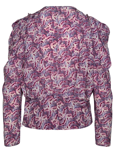 Shop Isabel Marant Zarga Blouse In Mauve Silk Blend In Violet