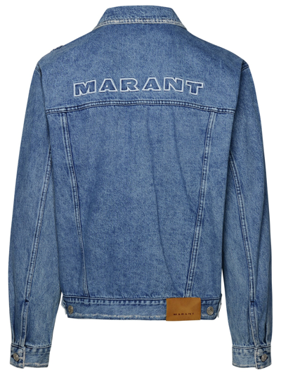 Shop Isabel Marant Jango Blue Cotton Jacket