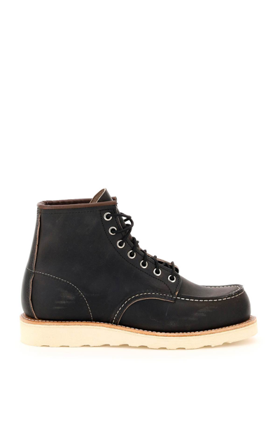 Shop Red Wing Classic Moc Ankle Boots In Charcoal (black)