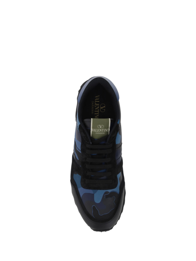 Shop Valentino Garavani Rockrunner Sneakers In Bluette-marine/nero/nero-new Baltiq