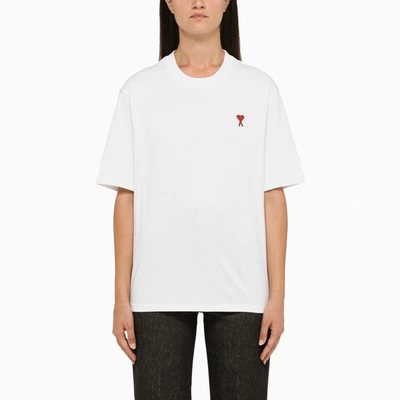 Shop Ami Alexandre Mattiussi Ami Paris Ami De Coeur White Oversize T Shirt