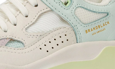 Shop Brandblack Saga Sneaker In White Blue Lime Lavender