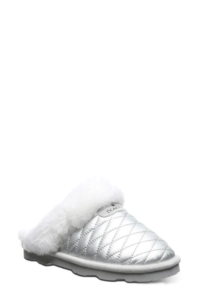 Shop Bearpaw Effie Genuine Sheepskin Fur Lined Slipper In Silver