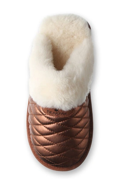Shop Bearpaw Effie Genuine Sheepskin Fur Lined Slipper In Bronze