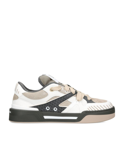 Shop Dolce & Gabbana Leather Roma Skate Sneakers In Beige