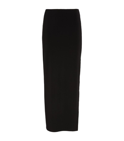 Shop Norma Kamali Split-detail Maxi Skirt In Black