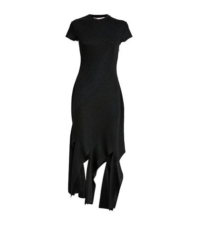 Shop Stella Mccartney Knitted Asymmetric Midi Dress In Multi