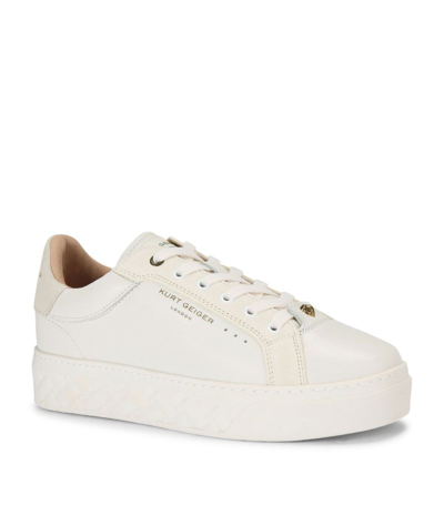 Shop Kurt Geiger Leather Kensington Cupsole Sneakers In White