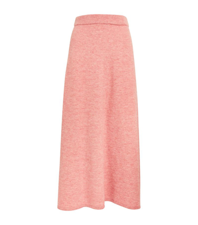 Shop Nanushka Knitted Fenne Maxi Skirt In Pink