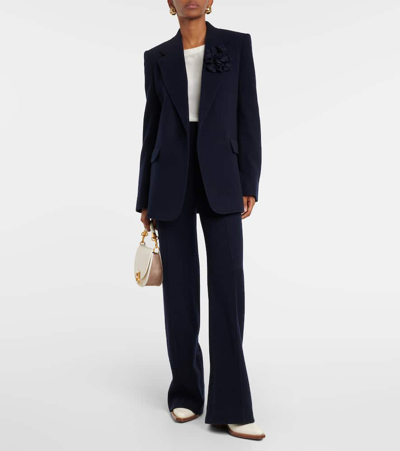 Shop Chloé Wool And Cashmere Blazer In Blue