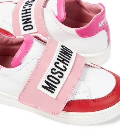 Moschino Leather Sneakers In White