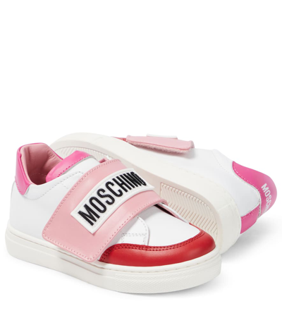 Moschino Leather Sneakers In White