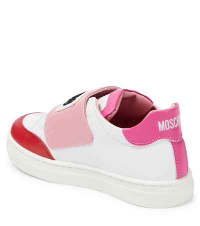 Moschino Leather Sneakers In White
